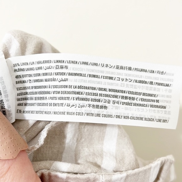 Abercrombie & Fitch Linen Blend Striped High Rise Tie Paperbag Shorts Size Small - Picture 8 of 8